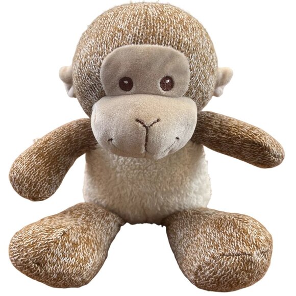 Spar Create Imagine Walmarts Brown Cream Plush Monkey Stuffed Soft Knit Materia - Picture 1 of 4